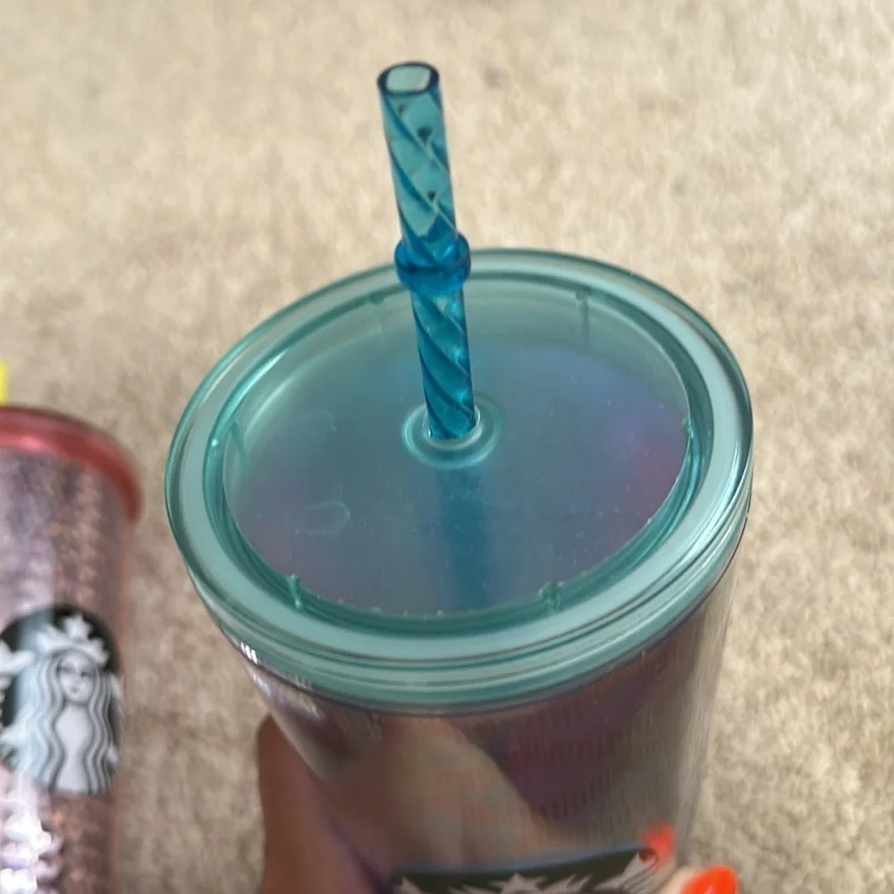 Starbucks Cups Iridescent Mermaid Scales & Pink Sequin 24 oz Tumblers
